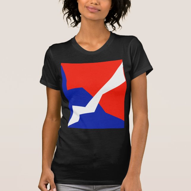 Camiseta Cores de Sinalizador Branco Vermelho Azul (Frente)