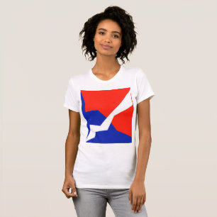 Camiseta Cores de Sinalizador Branco Vermelho Azul