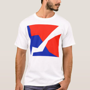 Camiseta Cores de Sinalizador Branco Vermelho Azul