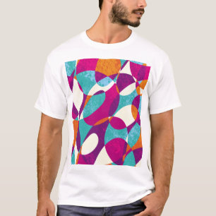 Camiseta Cores diferentes, coleção de padrões de colheita.