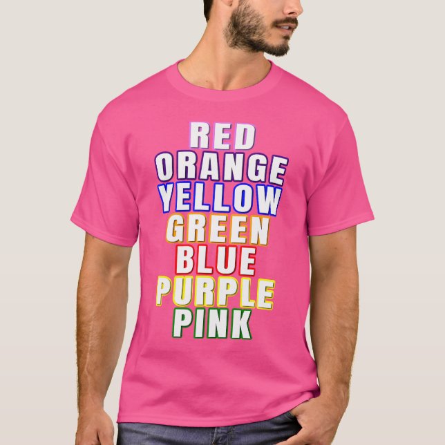Camiseta Cores Do Arco-Íris Divertido Espectro Roygbiv Ilus (Frente)