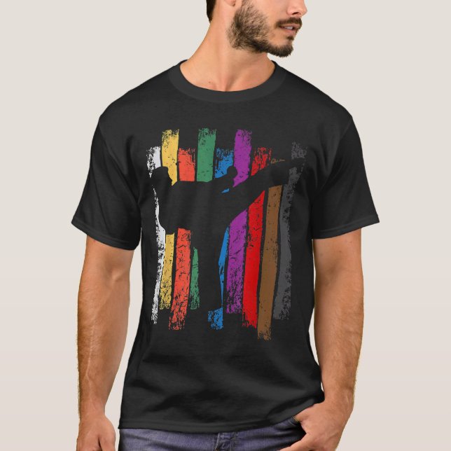 Camiseta Cores do Cinto de Karatê Silhueta (Frente)