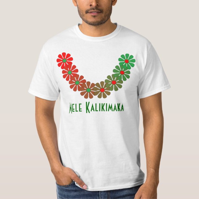 Camiseta Cores do Feliz Natal de Mele Kalikimaka dos leus (Frente)