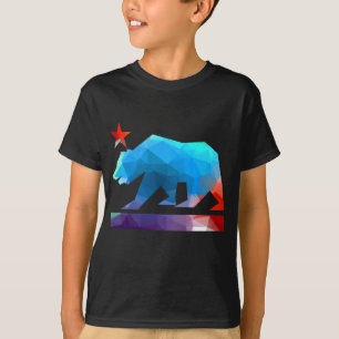 Camiseta Cores do Fractal do urso de Califórnia