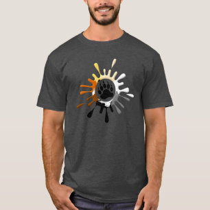 Camiseta Cores do Orgulho do Urso Gay Pata de Urso