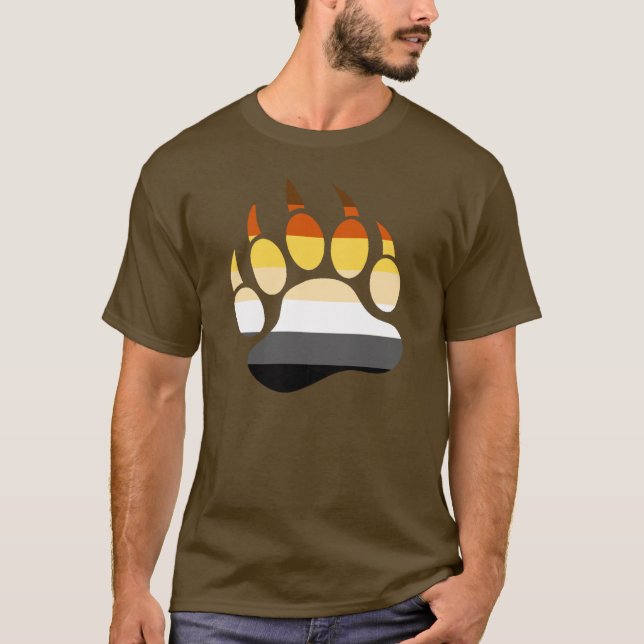 Camiseta Cores do Orgulho do Urso Pata de Urso (Frente)