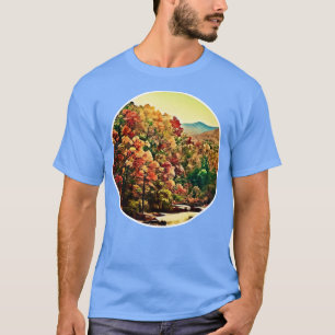 Camiseta Cores do outono: pintura de óleo florestal