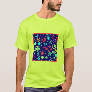 Camiseta Cores do padrão Neon Fruta