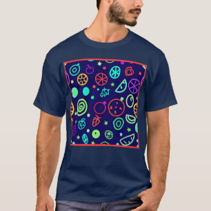 Camiseta Cores do padrão Neon Fruta