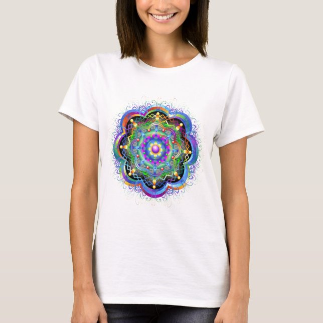 Camiseta Cores do Universo Mandala (Frente)