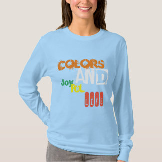 Camiseta Cores e alegria vida azul giro para ela