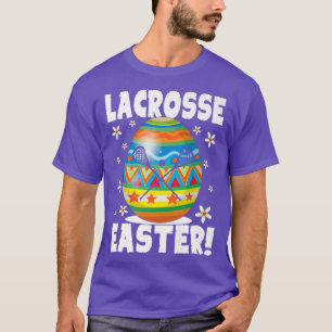 Camiseta Cores Engraçadas Jogador De Lacrosse Ovo Bunny Lov
