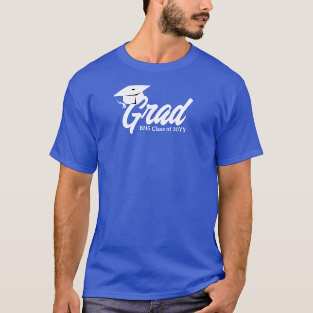Camiseta Cores Escolares Azul e Branco Dia de Formatura Per (Frente)