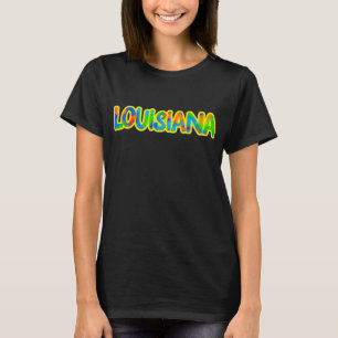 Camiseta Cores Louisiana de Madi Gras e Comida picante