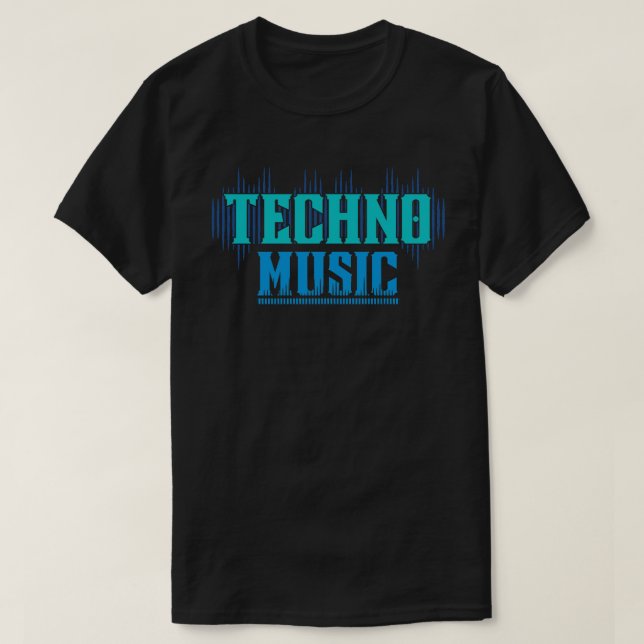 Camiseta Cores Neon de Música Techno (Frente do Design)