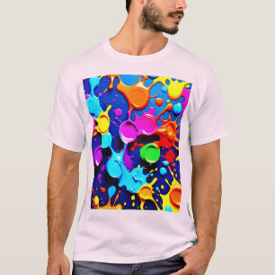 Camiseta Cores Neon Explosivas em Abstrato