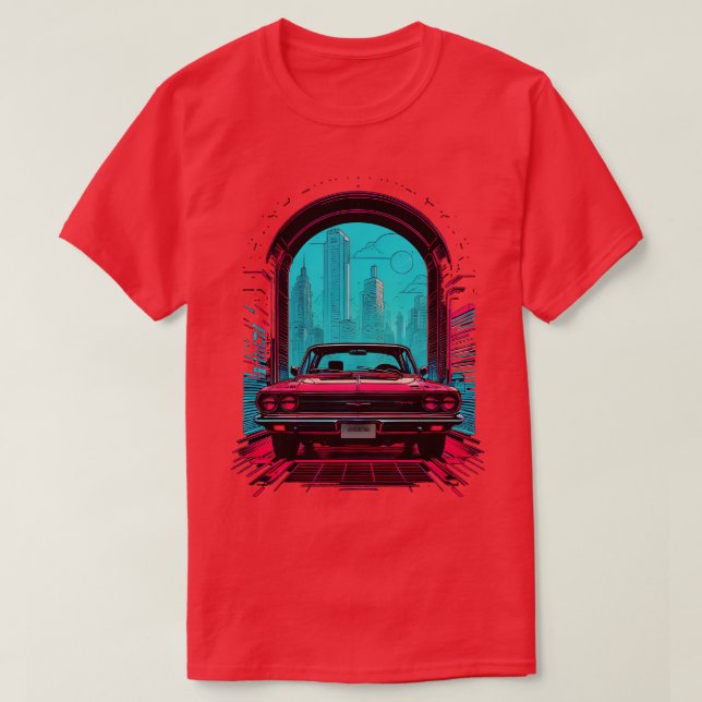 Camiseta Cores Neon Retrowave (Frente do Design)