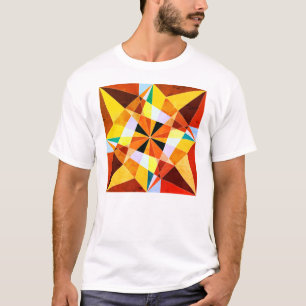 Camiseta Cores Quentes Formas Geométricas Angulares Frias