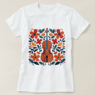 Camiseta Cores Retro Vintage Flor de Vida Boho Floral Violi