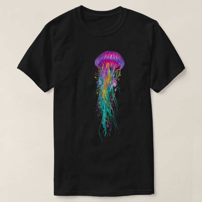 Camiseta Cores Roxos De Água-Viva (Frente do Design)