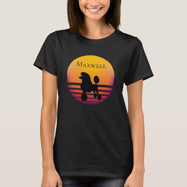 Camiseta Cores Sunset Silhouette Poodle (Frente)