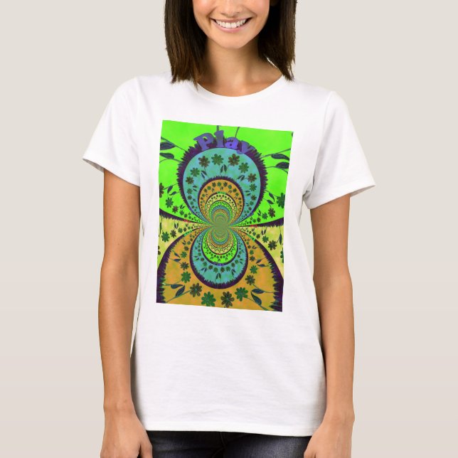 Camiseta Cores Tradicionais Africanos Caleidoscópio Arte Fl (Frente)