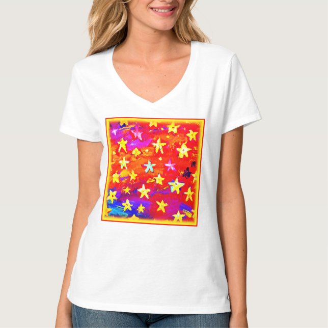 Camiseta Cores Vibrantes de Estrelas. Comprar Agora (Frente)