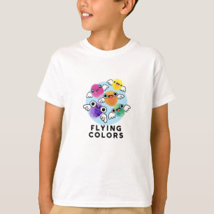 Camiseta Cores voadoras Engraçadas Asas Coloridas