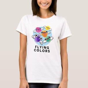 Camiseta Cores voadoras Engraçadas Asas Coloridas