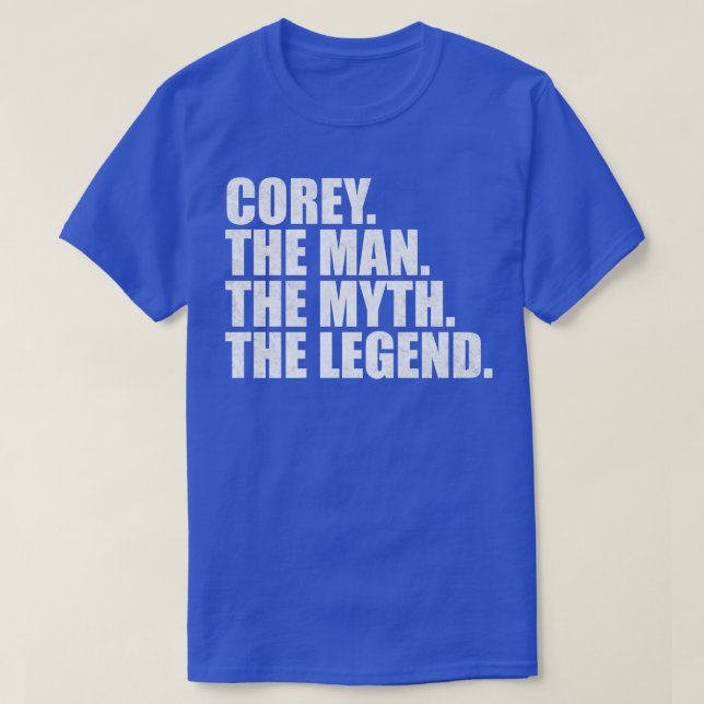 Camiseta Corey Nome Corey Nome Nome dado (Frente do Design)