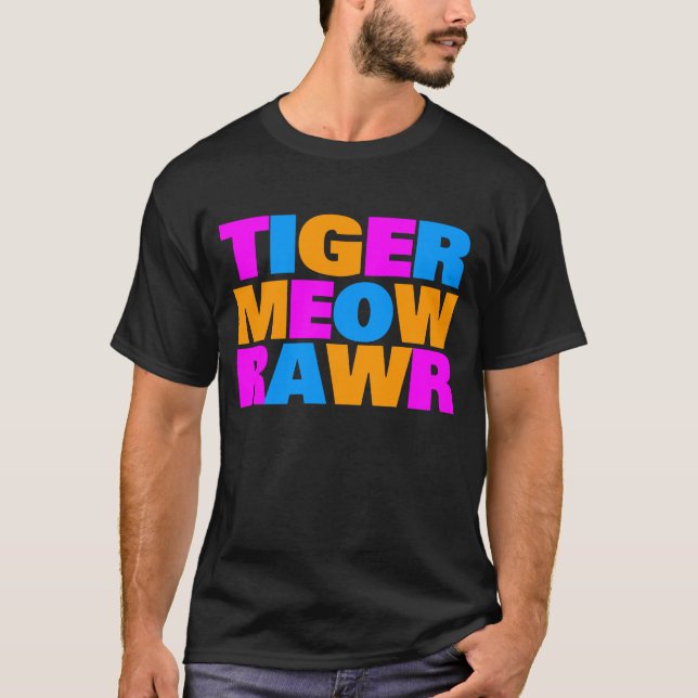 Camiseta COREY TIGER 80's MULTI MEOW RAWR (Frente)