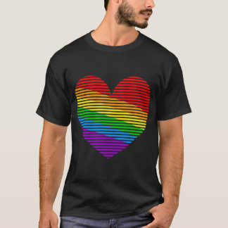 Camiseta Corey Tiger 80s Rainbow Stripe Heart Shirt