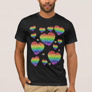 Camiseta Corey Tiger 80s Vintage Rainbow Hearts