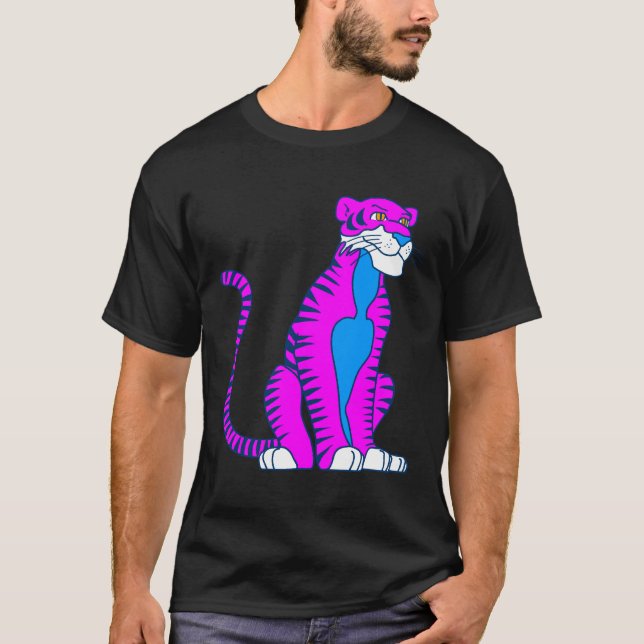 Camiseta COREY TIGER ALERTA TIGRE ROSA 80's (Frente)