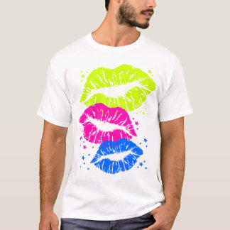 Camiseta Corey Tiger Anos 80 Vintage Lábios & Estrelas Beij