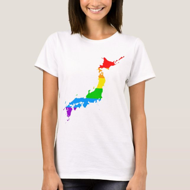 Camiseta Corey Tiger Estilo 80s Japão Arco-íris (Frente)