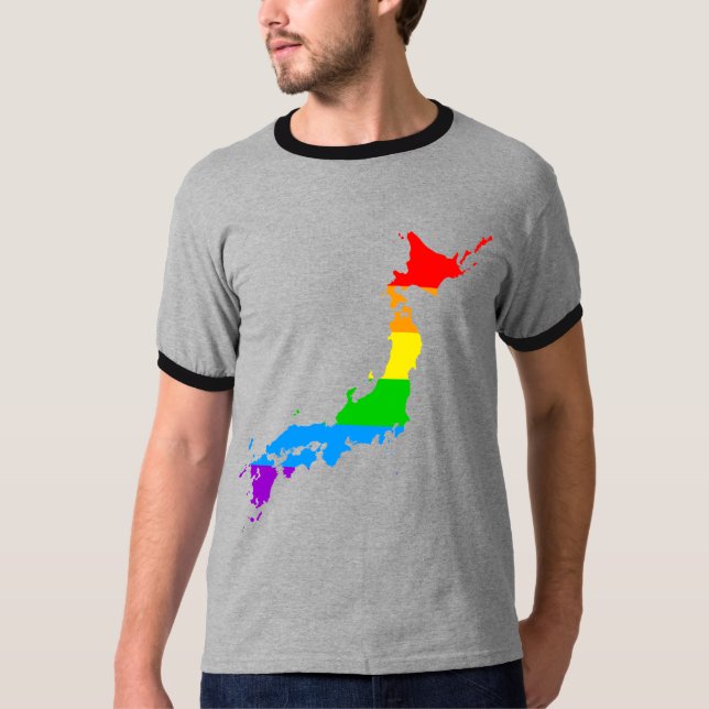 Camiseta Corey Tiger Estilo 80s Japão Arco-íris (Frente)
