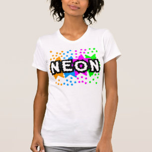 CAMISETA COREY TIGER ESTRELAS NEON RETRÔ DOS ANOS 80