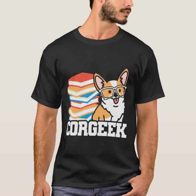 Camiseta Corgeek Funny Corgi Proprietário (Frente)