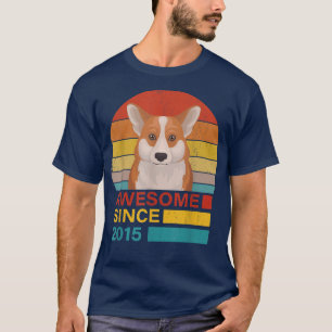 Camiseta Corgi 2015 Birthday Funny Vintage Corgi Retro Suns