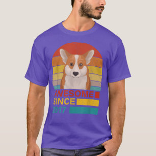 Camiseta Corgi 2017 Birthday Funny Vintage Corgi Retro Suns