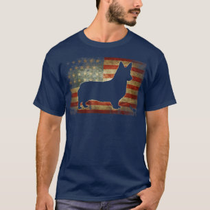 Camiseta Corgi 4 de julho Americano Flag Dog Gifts T-Shirt