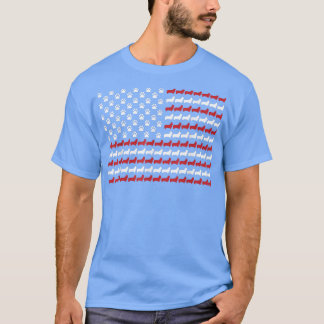 Camiseta Corgi 4 de julho - Pata de Cachorro Imprime Bandei