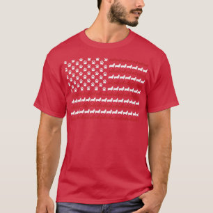 Camiseta Corgi 4 De Julho Pata De Cachorro Imprime Bandeira