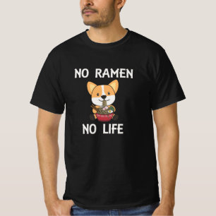 Camiseta Corgi Acionado Por Ramen Cute Kawaii Noodle