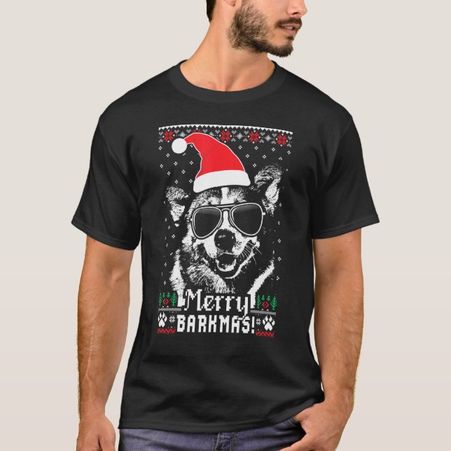Camiseta Corgi Alegre Latido de Natal (Frente)