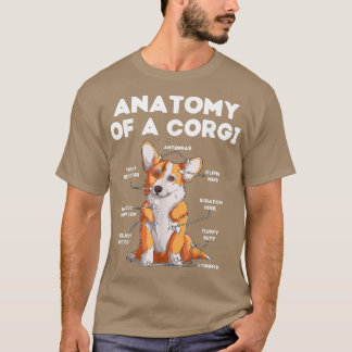 Camiseta Corgi Anatomia do Cão Engraçado Dogente Pet Doggy