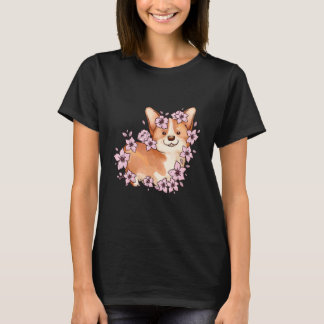 Camiseta Corgi and corgi with sakura and cherry blossom 5
