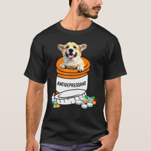 Camiseta Corgi Antidepressivo Antidepressivos Cão Cachorro