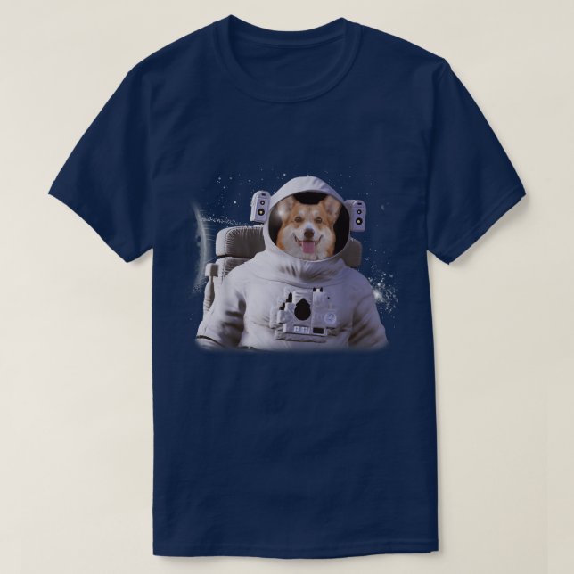 Camiseta Corgi Astronaut Dog Deep In Space Cosmic  (Frente do Design)